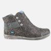 Women Cloud Footwear | Cloud Footwear - Aline Dark Silver Ankle Boots On Labotte