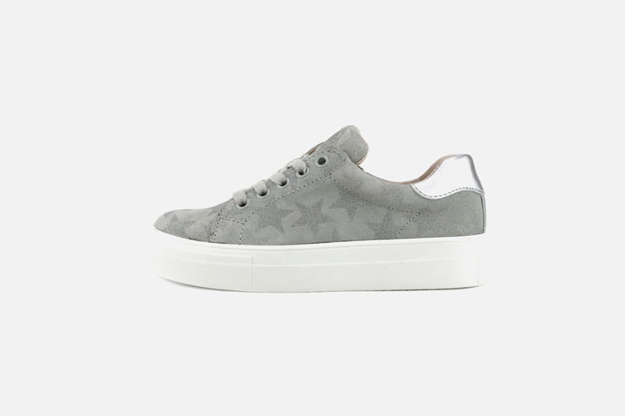 Girls Acebos | Acebos - Ambre Grey Star Lace-Up Shoes On Labotte