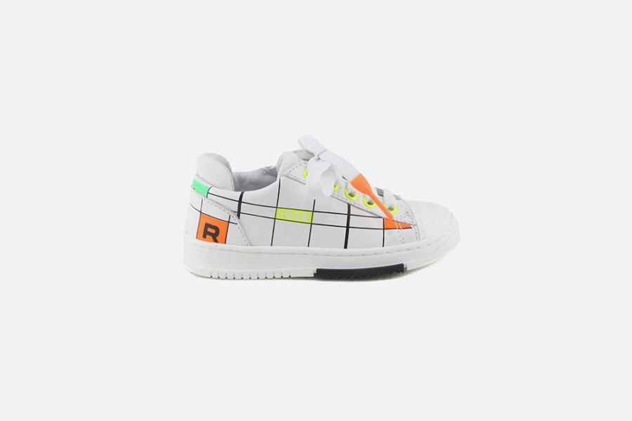 Boys Romagnoli | Romagnoli - Mondri Blanc Multi Lace-Up Shoes On Labotte
