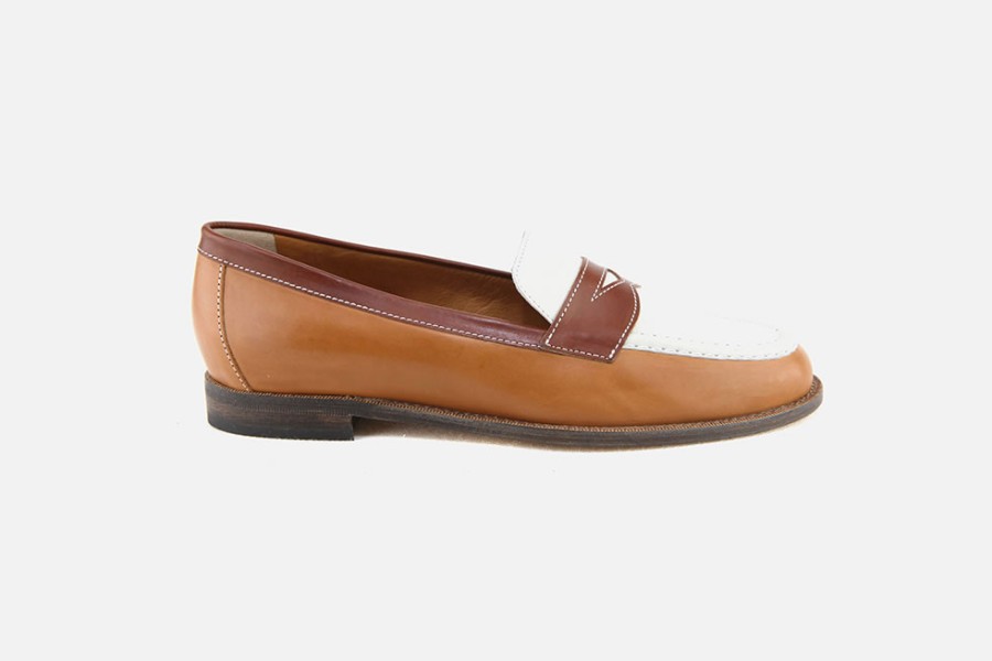 Women Artami | Artami - Orme Marron Blanc Loafers On Labotte