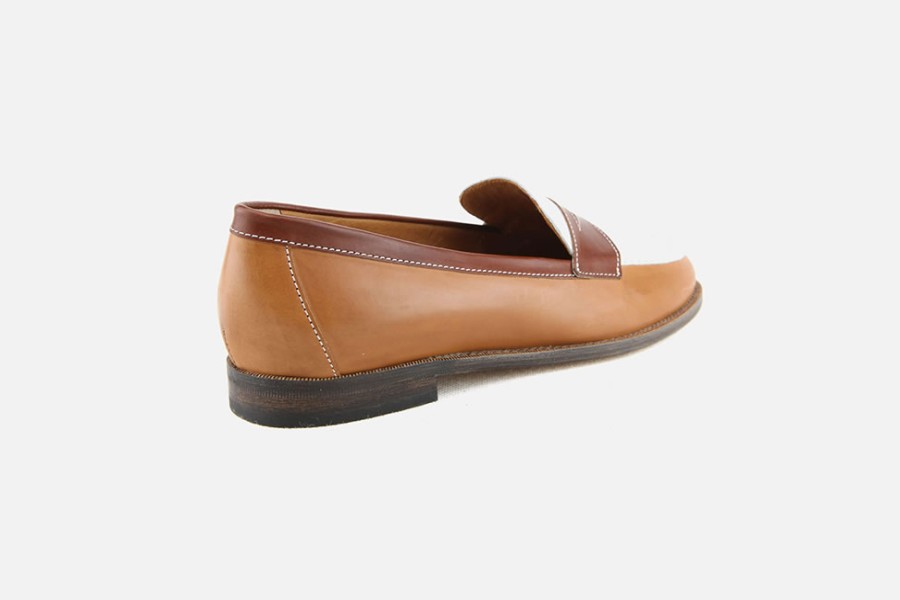 Women Artami | Artami - Orme Marron Blanc Loafers On Labotte