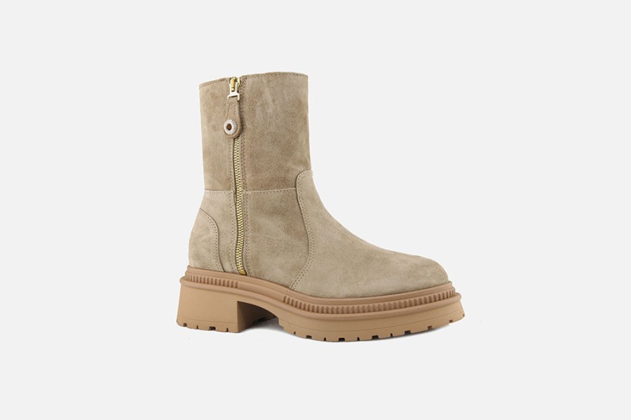 Women Alpe | Alpe - Atkinson Light Sand Ankle Boots On Labotte