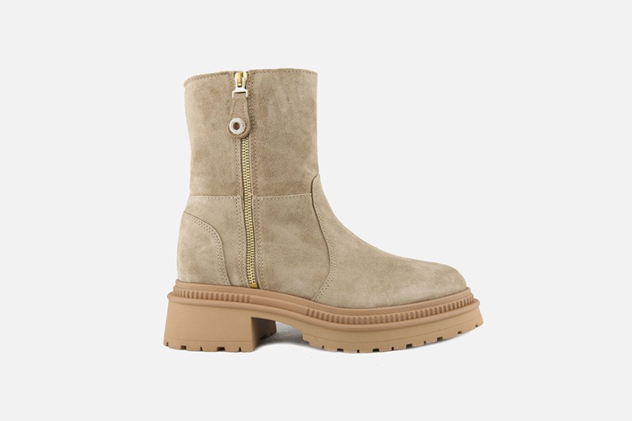 Women Alpe | Alpe - Atkinson Light Sand Ankle Boots On Labotte