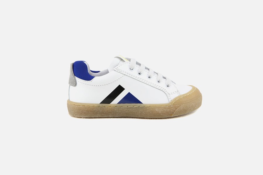 Boys Romagnoli | Romagnoli - Mirliton Blanc Bleu Lace-Up Shoes On Labotte