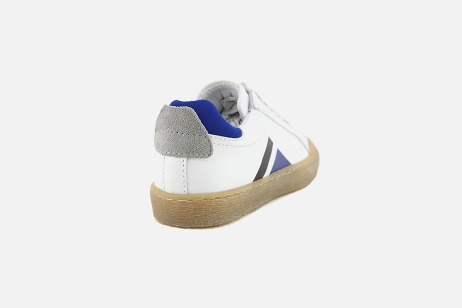 Boys Romagnoli | Romagnoli - Mirliton Blanc Bleu Lace-Up Shoes On Labotte