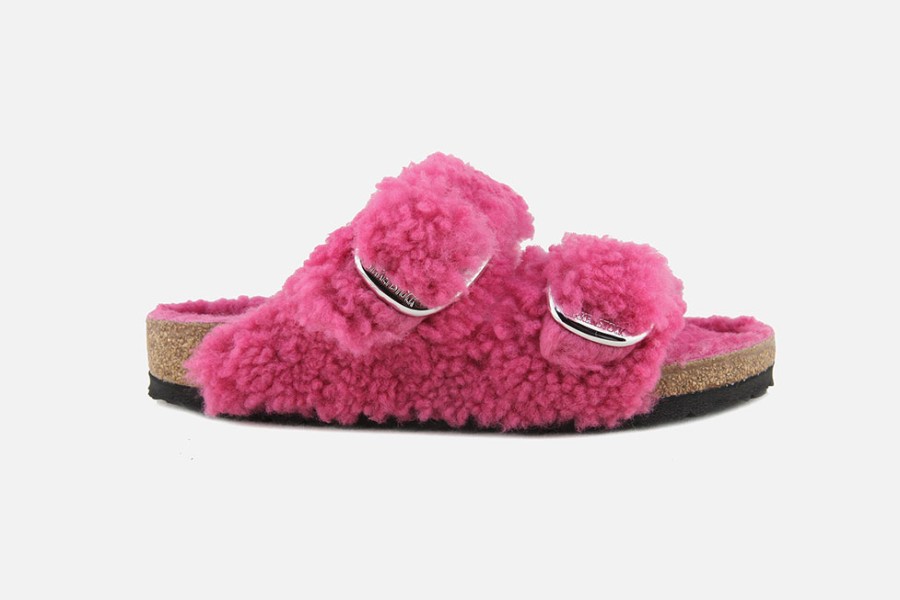 Women Birkenstock | Birkenstock - Arizona Big Buckle Teddy Pink Sandals On Labotte