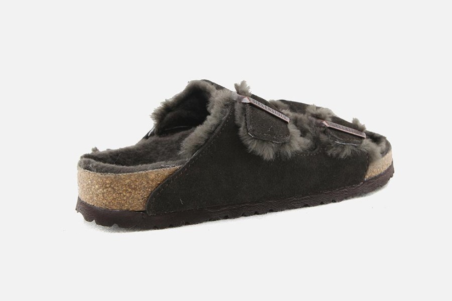 Women Birkenstock | Birkenstock - Arizona Fur Moka Low Slippers On Labotte