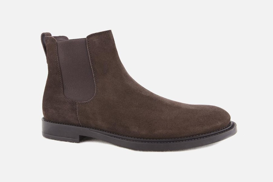 Men Tod's | Tod'S - Giro Chelsea Daim Marron Ankle Boots On Labotte