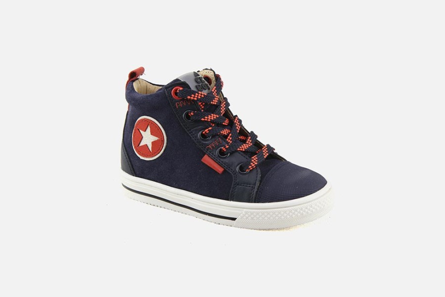 Boys Acebos | Acebos - Asko Bleu Star Lace-Up Boots On Labotte