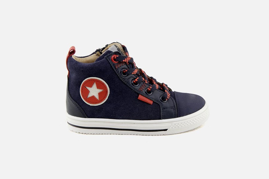 Boys Acebos | Acebos - Asko Bleu Star Lace-Up Boots On Labotte