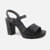 Women Paul Green | Paul Green - Parasol Noir Sandals On Labotte