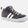 Boys Lunella | Lunella - Laser Mid Navy Lace-Up Boots On Labotte