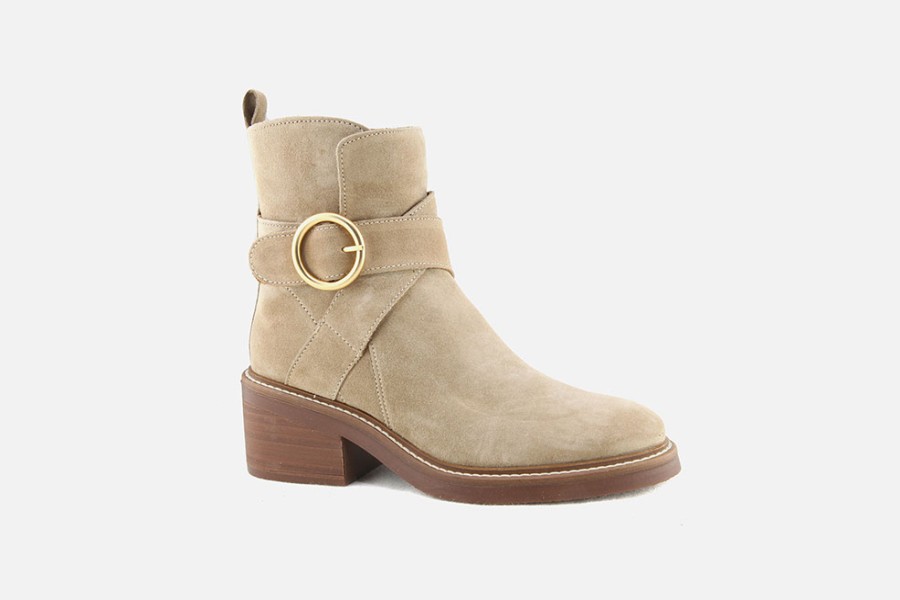 Women Alpe | Alpe - Altoona Light Sand Ankle Boots On Labotte