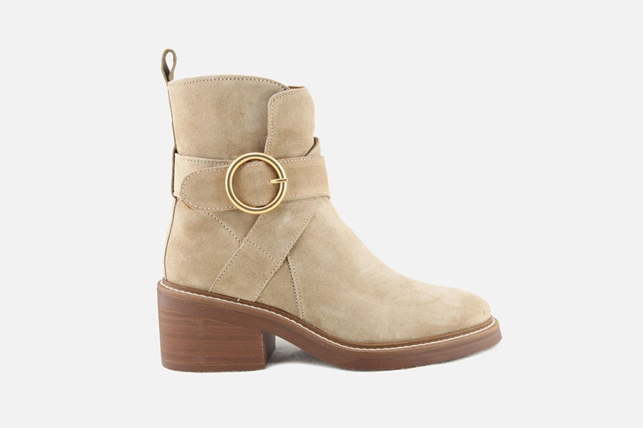 Women Alpe | Alpe - Altoona Light Sand Ankle Boots On Labotte