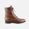 Women Artami | Artami - Tortona Tabacco Lace-Up Boots On Labotte