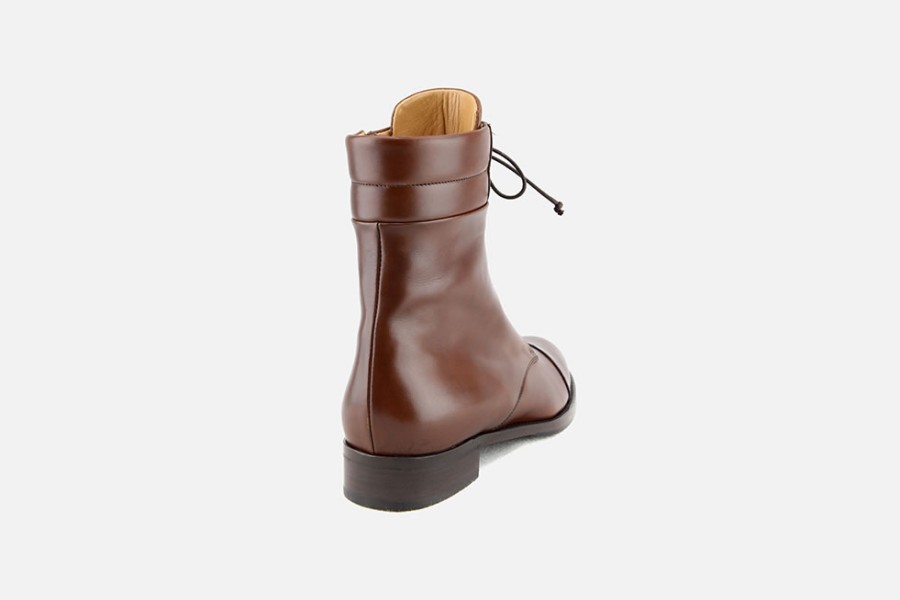 Women Artami | Artami - Tortona Tabacco Lace-Up Boots On Labotte