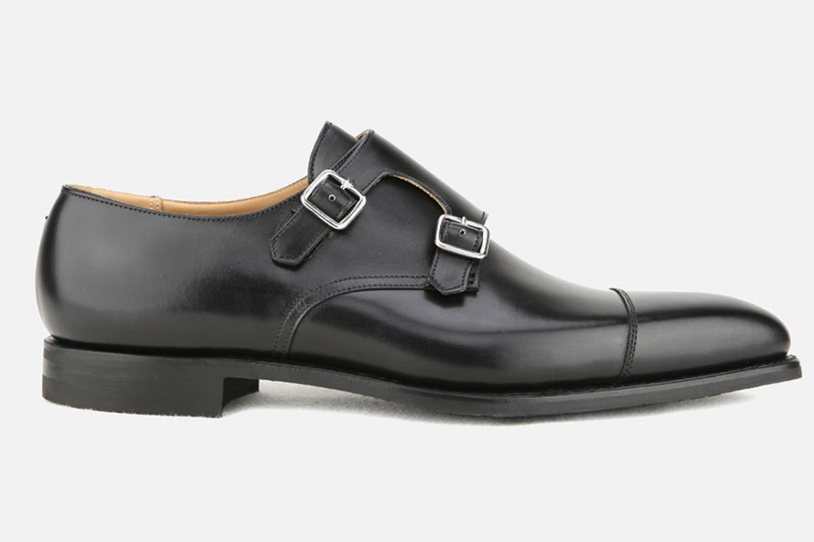 Men Crockett & Jones | Crockett & Jones - Lowndes Black City Sole Monk Shoes On Labotte