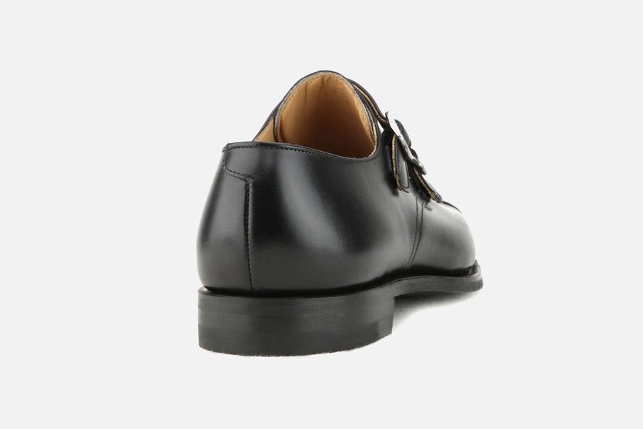 Men Crockett & Jones | Crockett & Jones - Lowndes Black City Sole Monk Shoes On Labotte