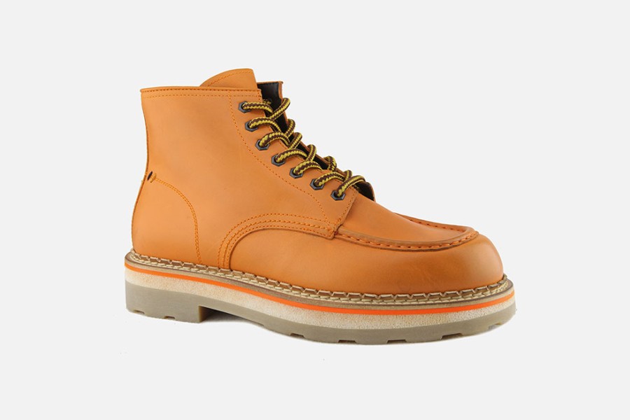 Men Barracuda | Barracuda - Barracuda Worky Orange Lace-Up Boots On Labotte