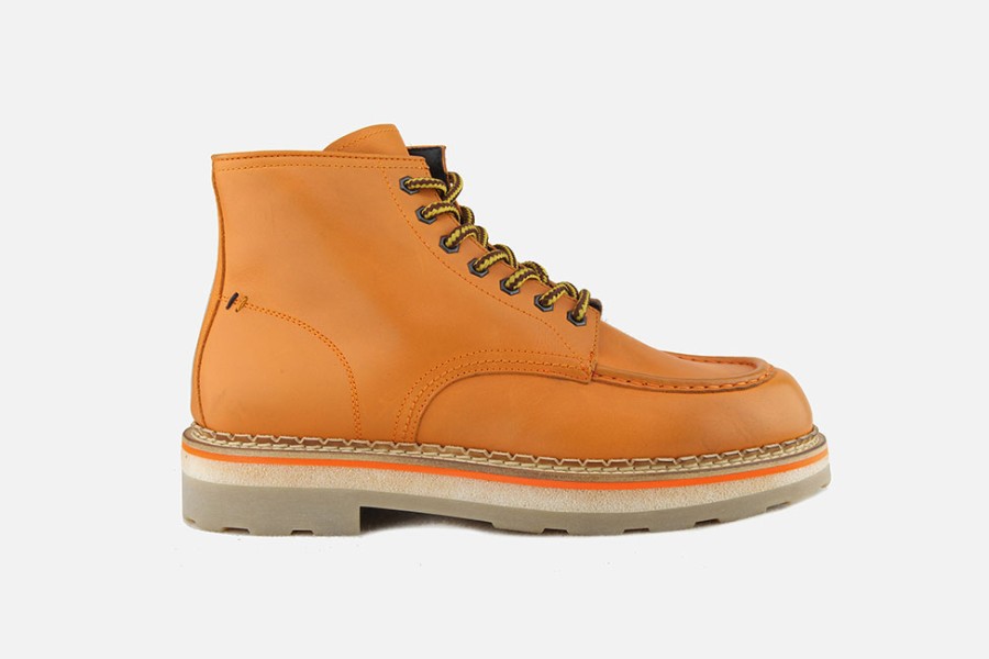 Men Barracuda | Barracuda - Barracuda Worky Orange Lace-Up Boots On Labotte