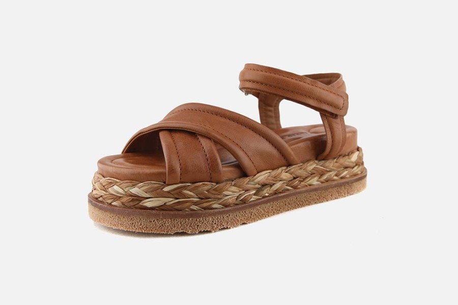 Women Elvio Zanon | Elvio Zanon - Welland Marron Sandals On Labotte