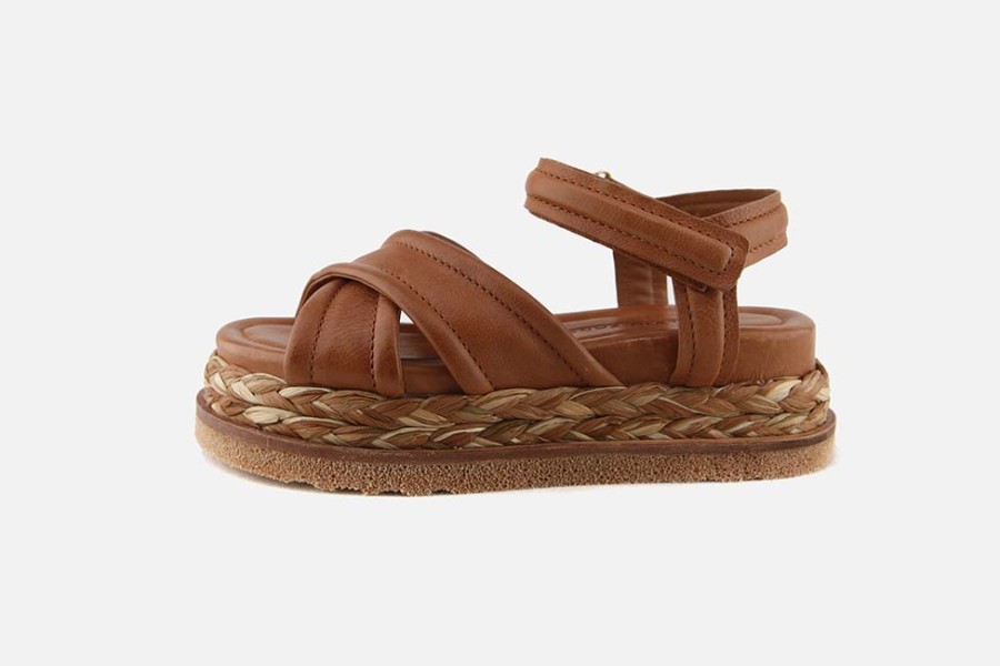 Women Elvio Zanon | Elvio Zanon - Welland Marron Sandals On Labotte