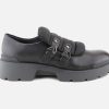 Women Fabi | Fabi - Fabi Moc Buckle Noir Loafers On Labotte