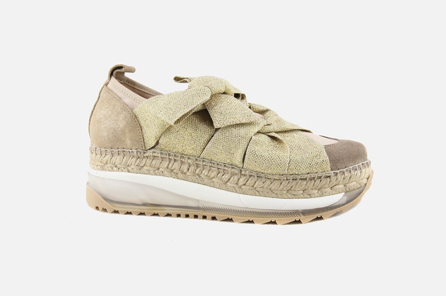 Women Gaimo | Gaimo - Gaimo Venus Beige Et Or Sneakers On Labotte