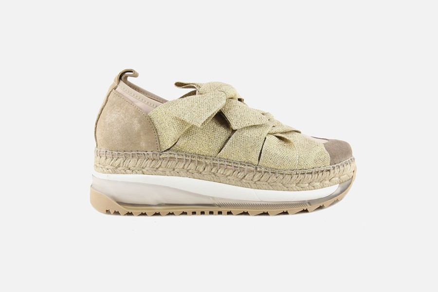 Women Gaimo | Gaimo - Gaimo Venus Beige Et Or Sneakers On Labotte