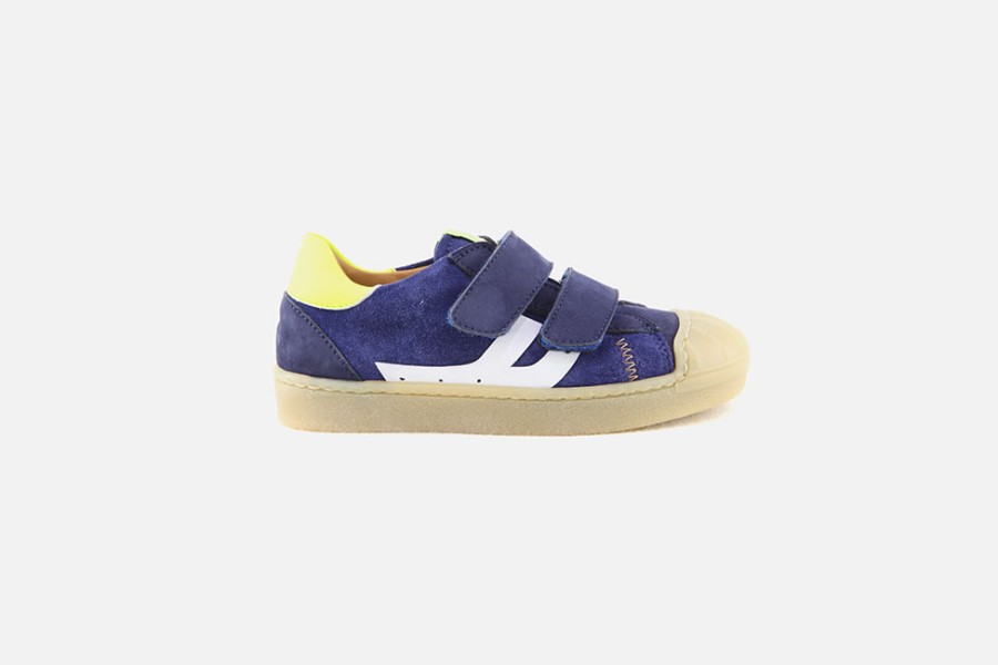 Boys Rondinella | Rondinella - Franz Scratch Bleu Velcro Shoes On Labotte