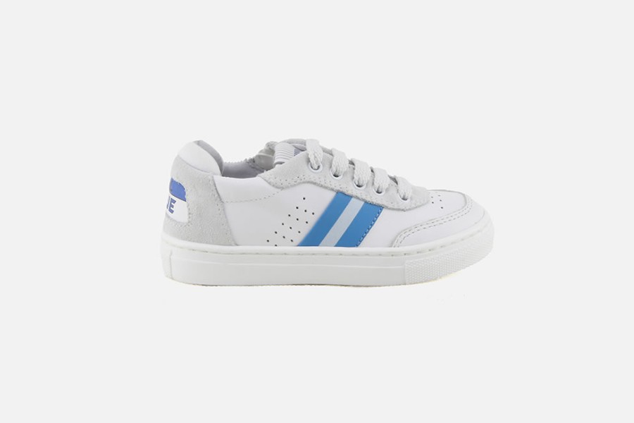 Boys Romagnoli | Romagnoli - Magnus Blanc Bleu Lace-Up Shoes On Labotte