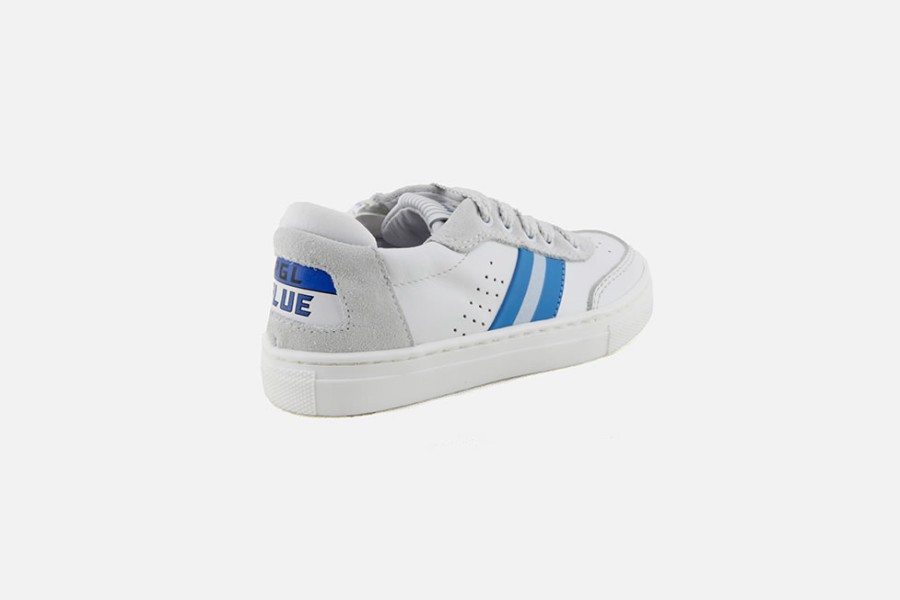 Boys Romagnoli | Romagnoli - Magnus Blanc Bleu Lace-Up Shoes On Labotte