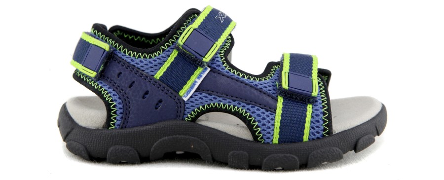 Boys Geox | Geox - Strada Boy Blue Fluo Sandals On Labotte