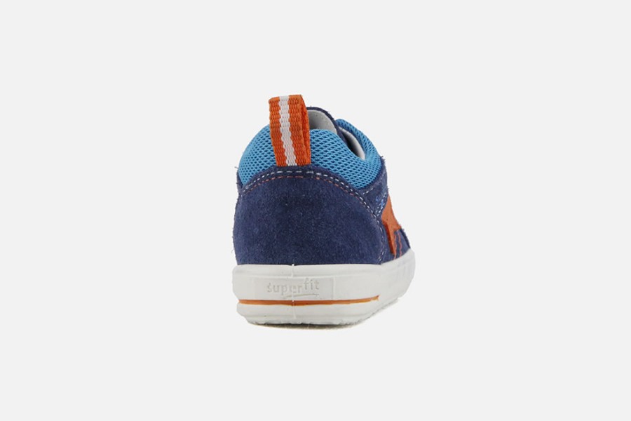 Boys Superfit | Superfit - Best Bleu Orange Lace-Up Boots On Labotte