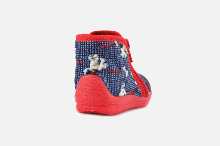 Boys Bellamy | Bellamy - Choupi Toutou Bleu Rouge High Slippers On Labotte