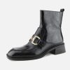 Women Elvio Zanon | Elvio Zanon - Warum Buckle Noir Ankle Boots On Labotte