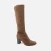 Women Cervone | Cervone - Cassandre Stretch Tabacco Boots On Labotte