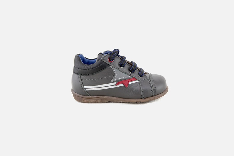Boys Romagnoli | Romagnoli - Bam Grey Star Lace-Up Boots On Labotte