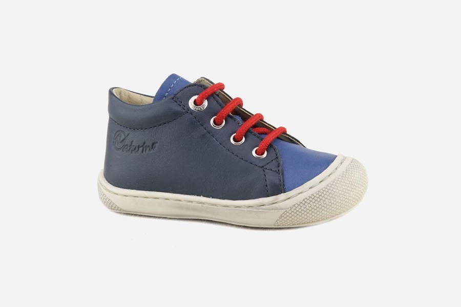 Boys Naturino | Naturino - Cocoon Duo Bleu Lace-Up Boots On Labotte