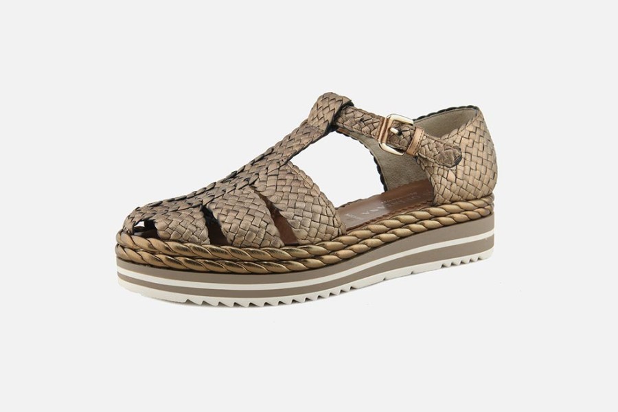 Women Pons Quintana | Pons Quintana - Maranta Metal Bronze Sandals On Labotte