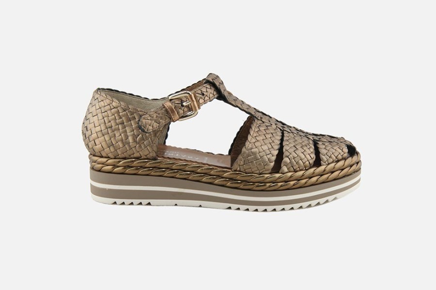 Women Pons Quintana | Pons Quintana - Maranta Metal Bronze Sandals On Labotte