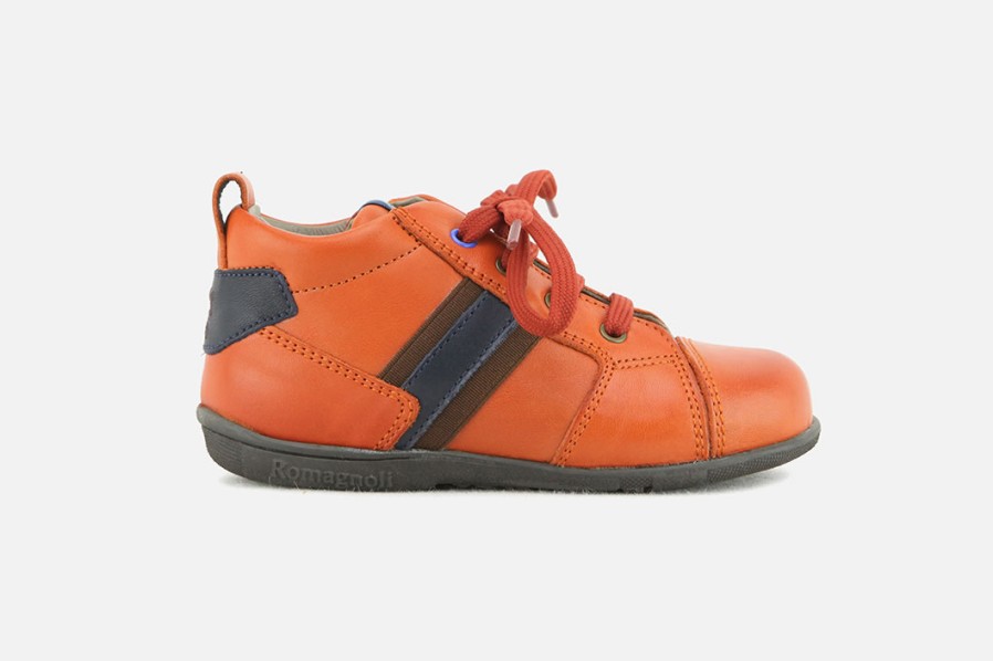 Boys Romagnoli | Romagnoli - Nestor Orange Lace-Up Boots On Labotte