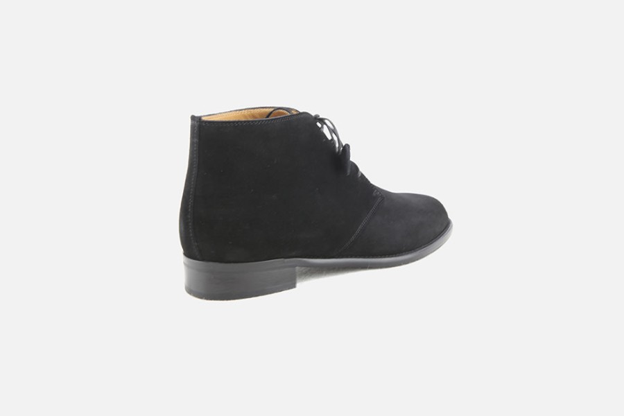 Women Artami | Artami - Campana Daim Noir Lace-Up Boots On Labotte