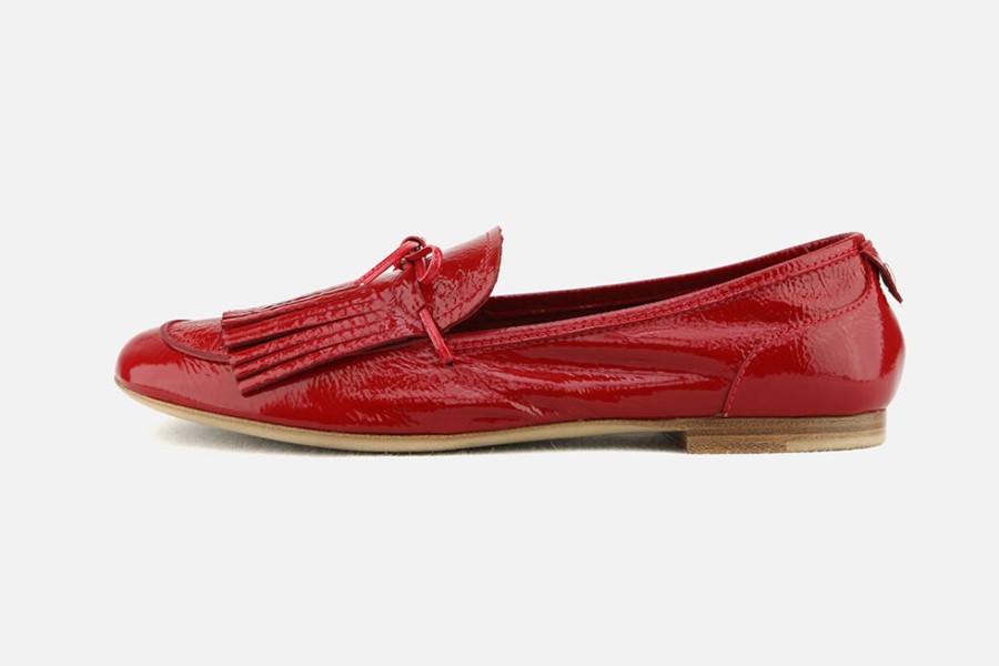 Women AGL | Agl - Appia Lack Cerise Loafers On Labotte