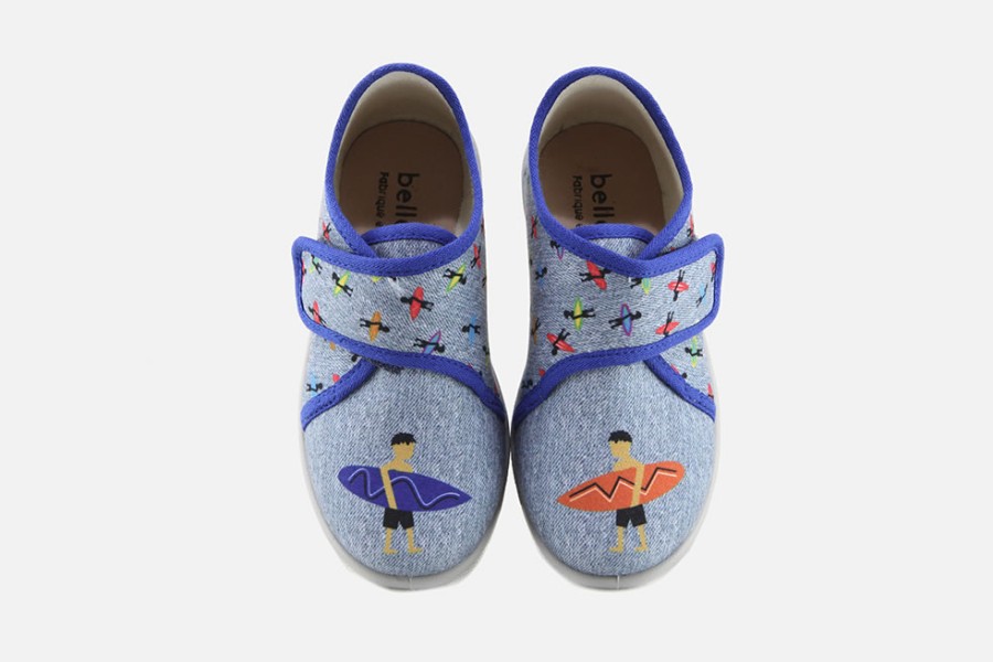 Boys Bellamy | Bellamy - Surfing Gris Bleu Low Slippers On Labotte