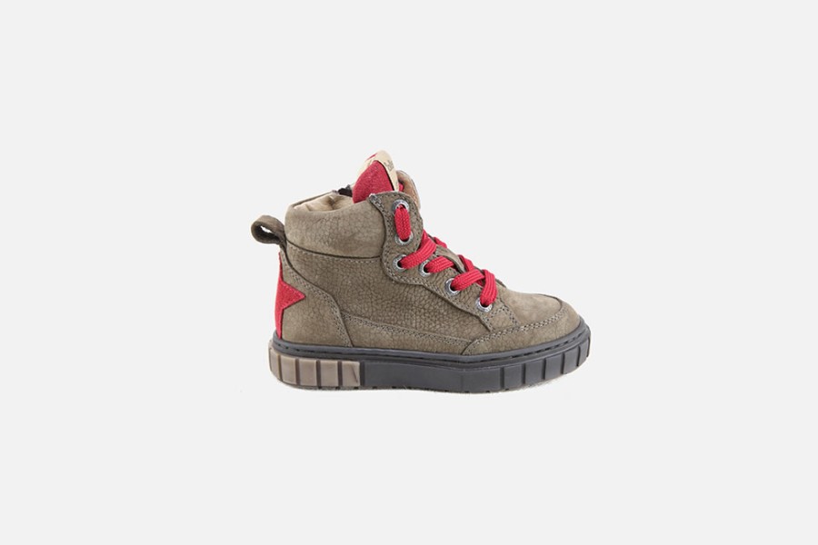 Boys Lunella | Lunella - Lukas Star Taupe Lace-Up Boots On Labotte