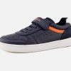 Boys Geox | Geox - Djrock Scratch Navy Orange Velcro Shoes On Labotte