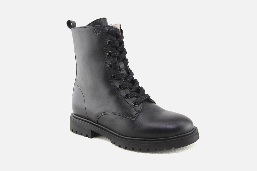 Girls Acebos | Acebos - Anais Black Lace-Up Boots On Labotte