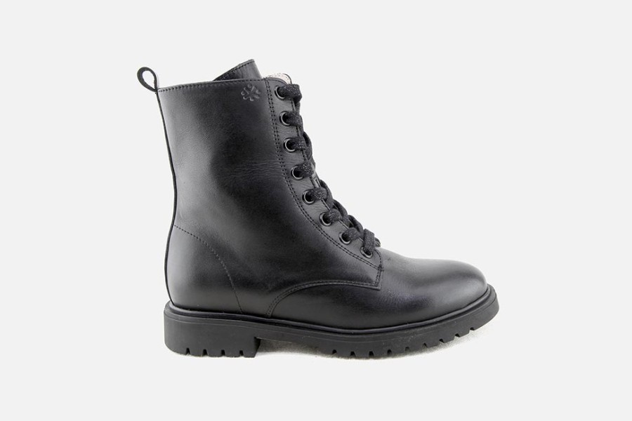 Girls Acebos | Acebos - Anais Black Lace-Up Boots On Labotte