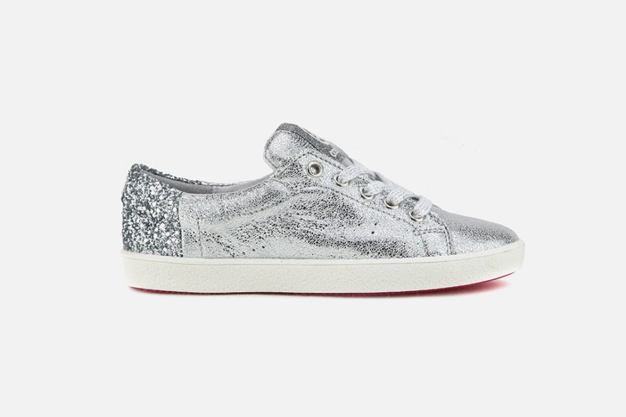 Girls Acebos | Acebos - Bag Silver Lace-Up Shoes On Labotte